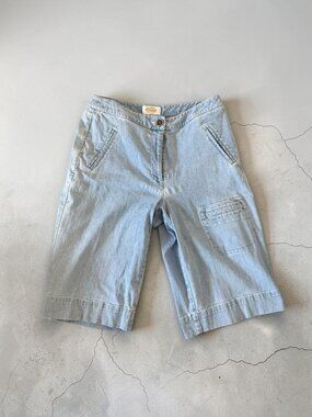 TALBOTS Blue Bermuda Denim Shorts Size 6 Womens